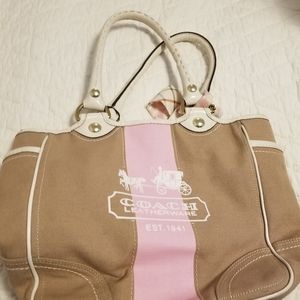 Coach Tan & Pink Tote No. L0769-11791